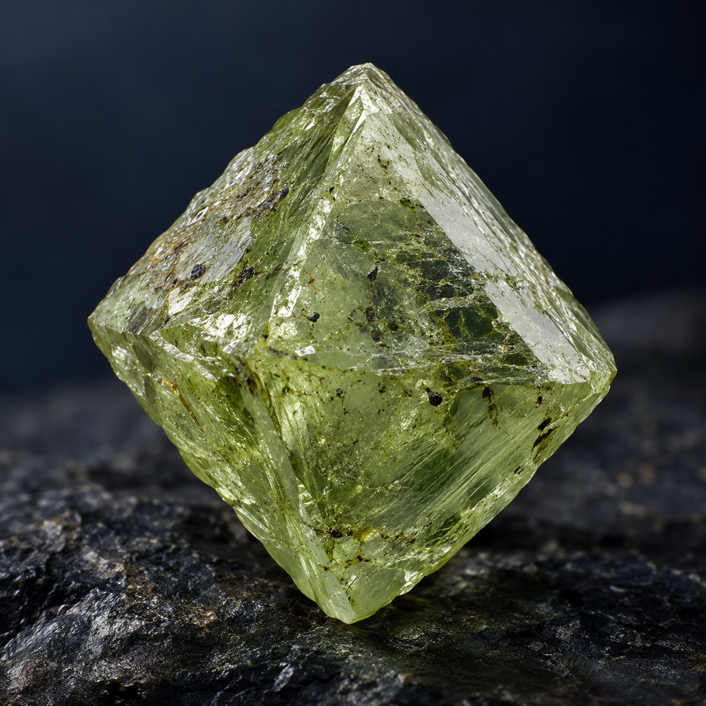 Octahedron green VS+ Uncut Rough 0.84ct